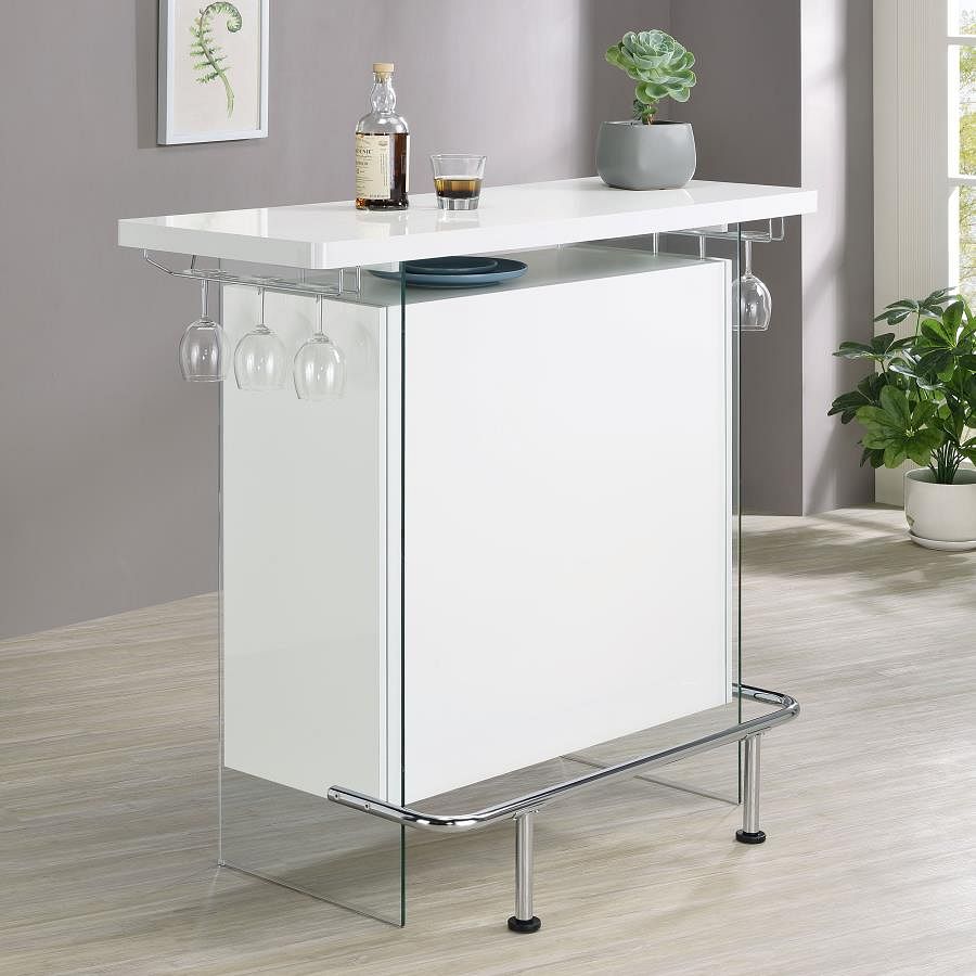 White Gloss Rectangular Bar Unit